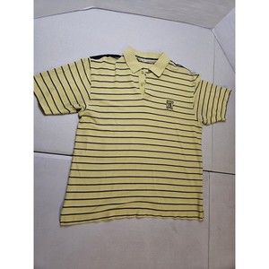 US Open 2007 Oakmont Men L Large Yellow And Navy Striped Cutter And Buck